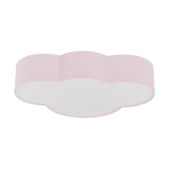 Loftlampe Cloud, lyserød, 63 cm lang, tekstil, sky, E27