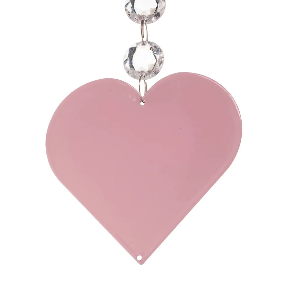 Loftlampe Corazon i pink med hjerter