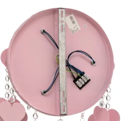 Loftlampe Corazon i pink med hjerter