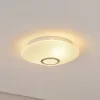 Loftlampe Cyril i glas, hvid-messing