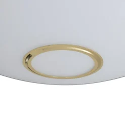 Loftlampe Cyril i glas, hvid-messing