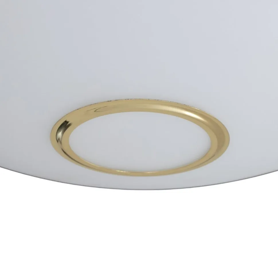 Loftlampe Cyril i glas, hvid-messing