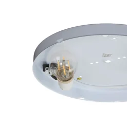 Loftlampe Cyril i glas, hvid-messing