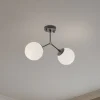 Loftlampe Damar, sort, glas, 2 lyskilder, længde 44 cm