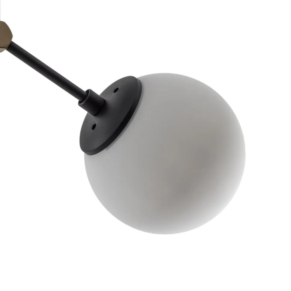 Loftlampe Damar, sort, glas, 2 lyskilder, længde 44 cm