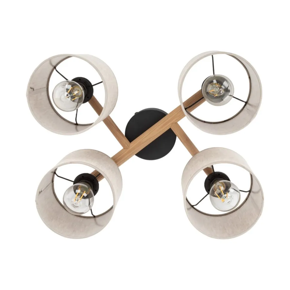 Loftlampe Deva, 4 lyskilder, tekstil