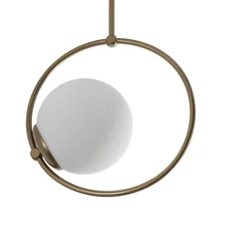 Loftlampe Dolunay, Ø 26 cm, guldfarvet, glas, E27