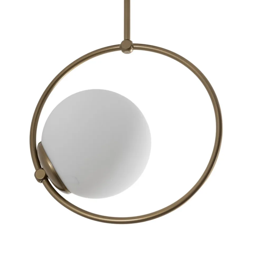 Loftlampe Dolunay, Ø 26 cm, guldfarvet, glas, E27