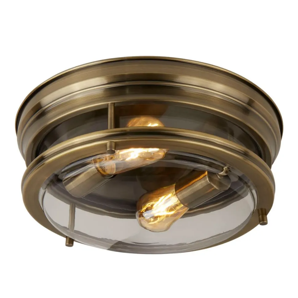 Loftlampe Edinburgh i antik messing