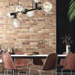 Loftlampe Eliza, 6 lyskilder, sort