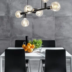 Loftlampe Eliza, 6 lyskilder, sort