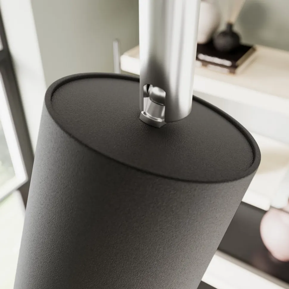 Loftlampe Eye Spot med 4 lyskilder, firkantet, sort