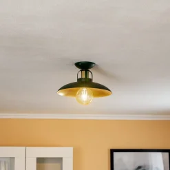 Loftlampe Felix, grøn/guld