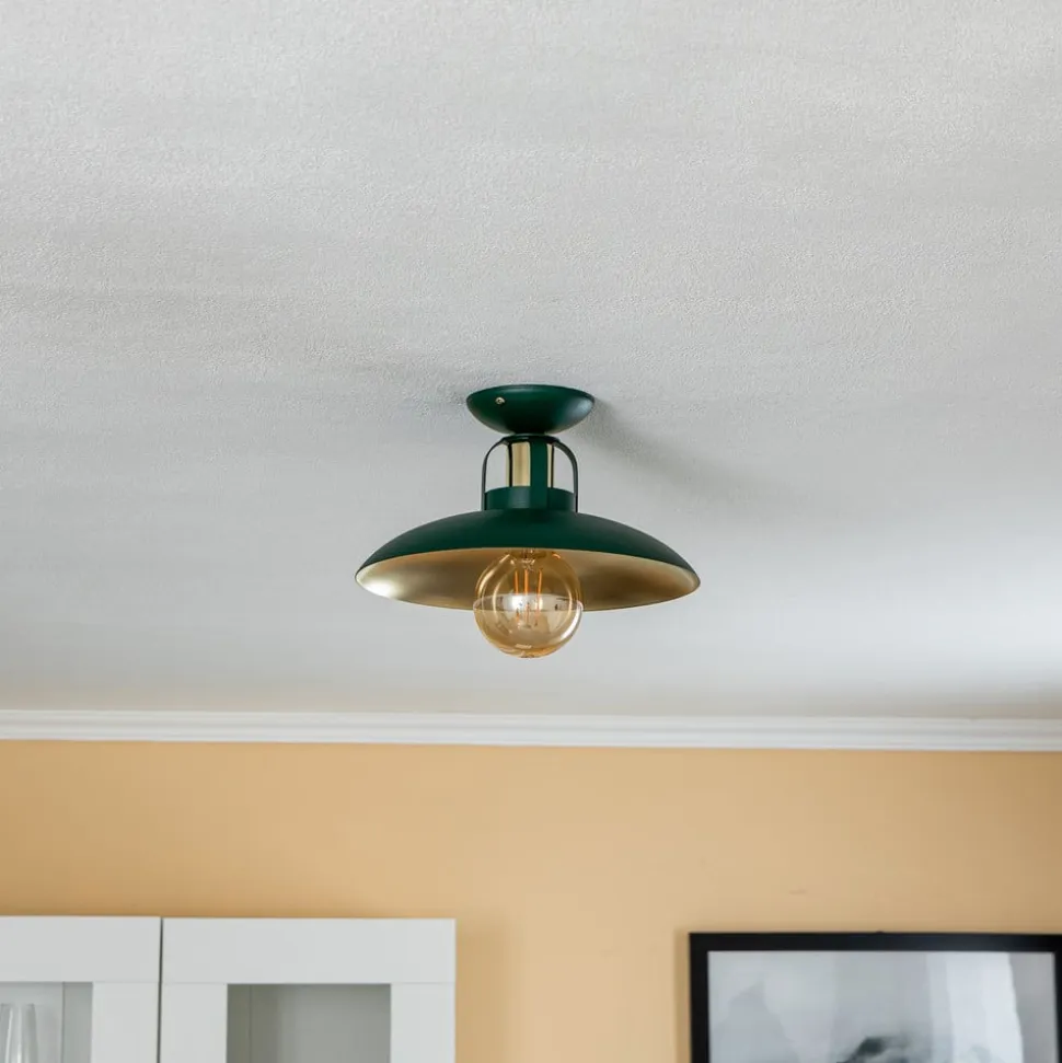 Loftlampe Felix, grøn/guld