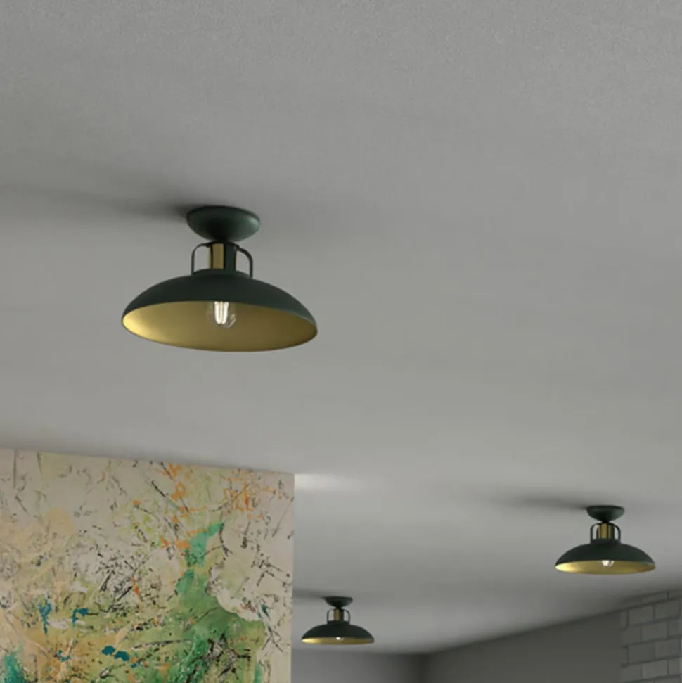 Loftlampe Felix, grøn/guld