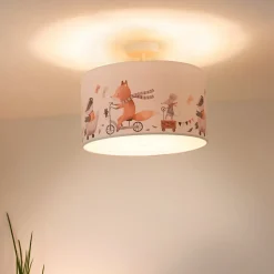 Loftlampe Ferdi Kids, tekstil, hvid, farvet