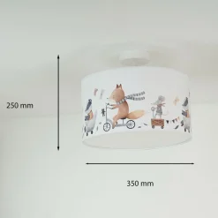 Loftlampe Ferdi Kids, tekstil, hvid, farvet