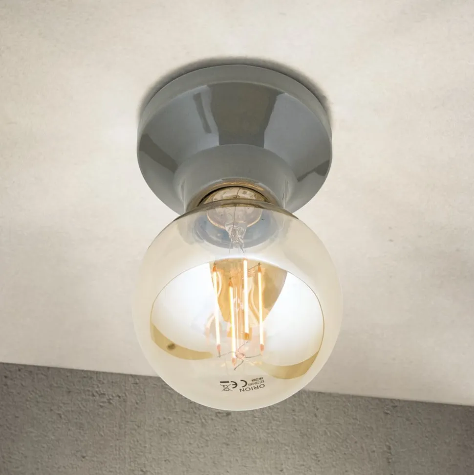 Loftlampe Frost, grå, keramik, E27