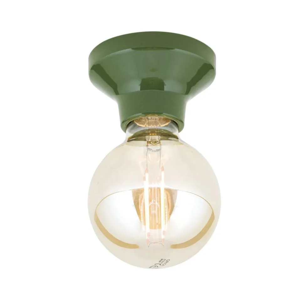 Loftlampe Frost, grøn, keramik, E27