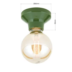 Loftlampe Frost, grøn, keramik, E27