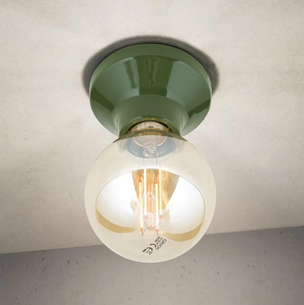 Loftlampe Frost, grøn, keramik, E27