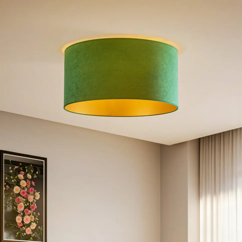 Loftlampe Golden Roller Ø 60 cm mørkegrøn/guld
