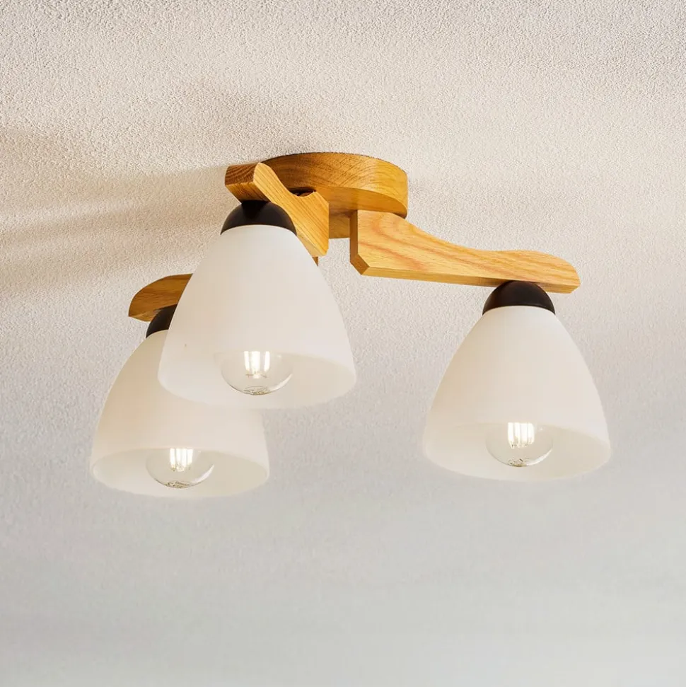 Loftlampe Haro, eg/hvid 3 lyskilder