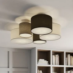 Loftlampe Hotel med fem tekstilskærme