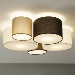 Loftlampe Hotel med fem tekstilskærme