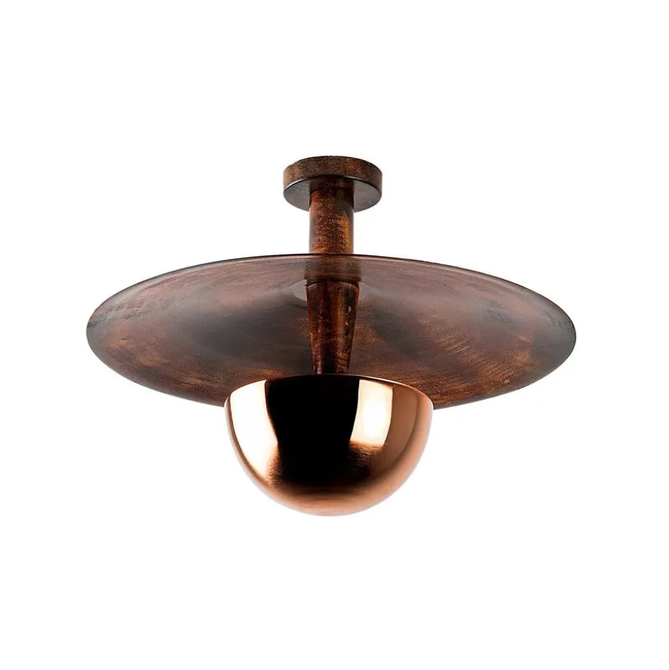 Loftlampe Kurt 13355, kobberfarvet, metal, Ø 48 cm
