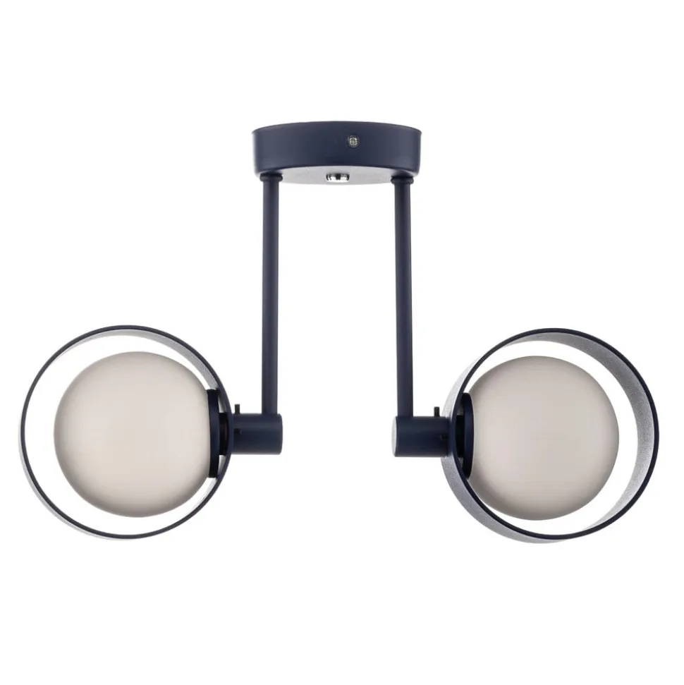 Loftlampe Mado i stål, blå, 2 lyskilder