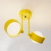 Loftlampe Mado i stål, gul, 2 lyskilder