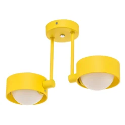 Loftlampe Mado i stål, gul, 2 lyskilder