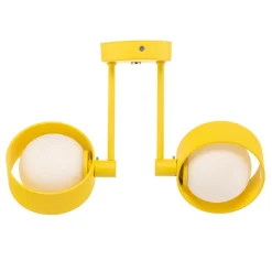 Loftlampe Mado i stål, gul, 2 lyskilder