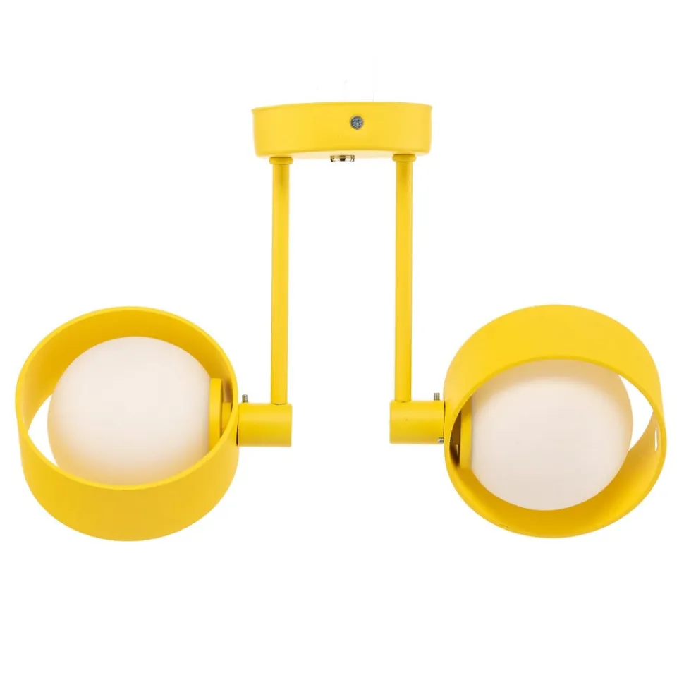 Loftlampe Mado i stål, gul, 2 lyskilder