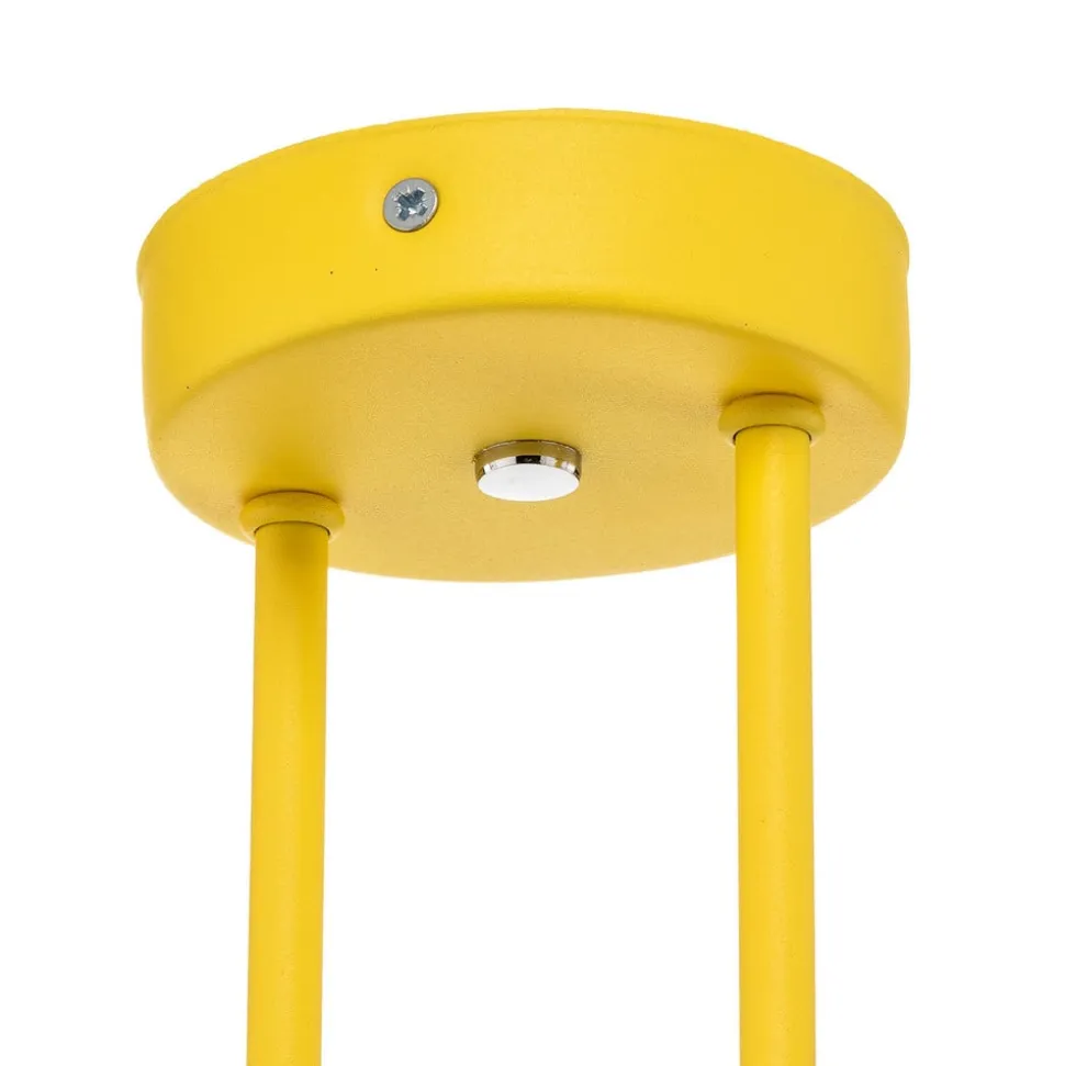 Loftlampe Mado i stål, gul, 2 lyskilder