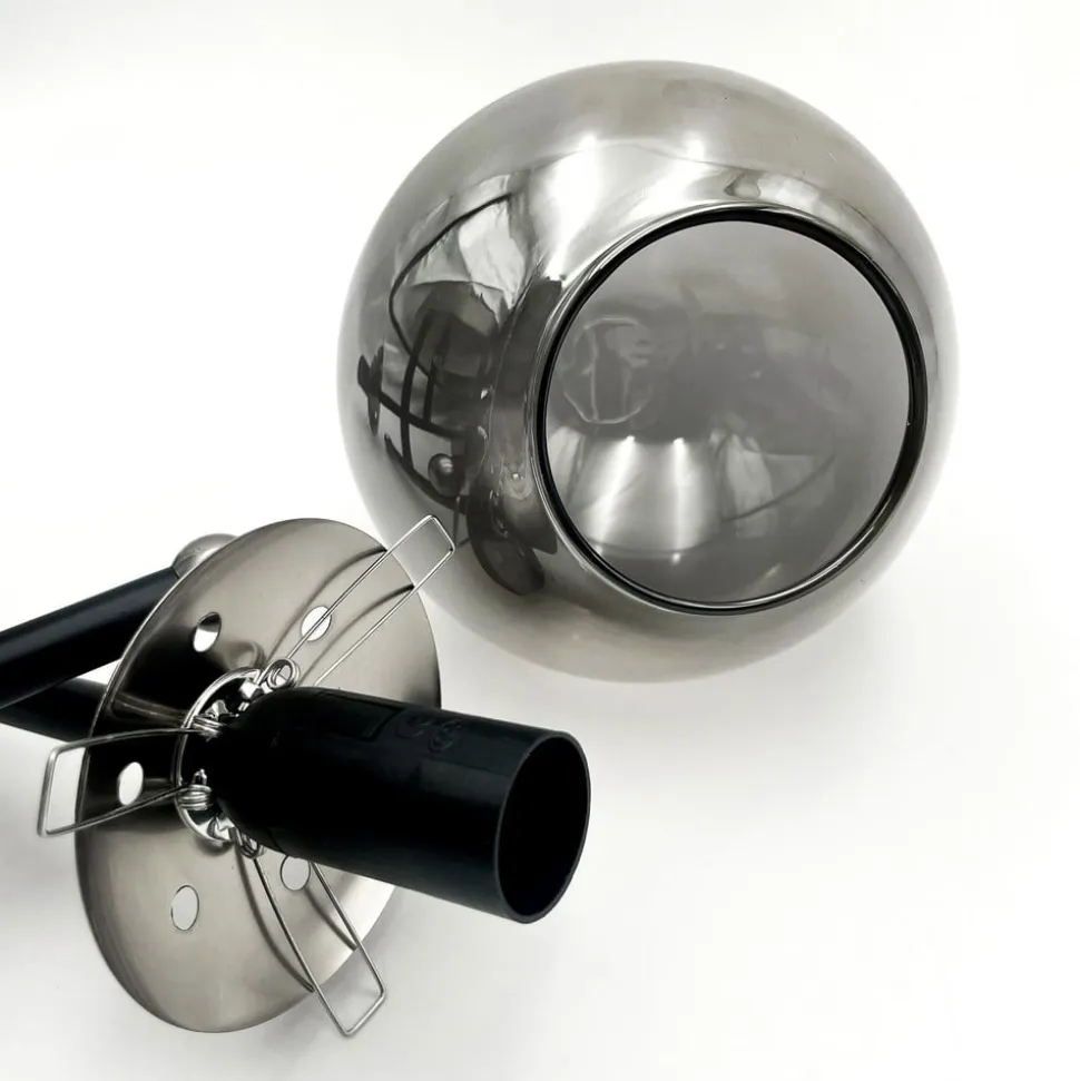 Loftlampe Malena, Ø 19 cm, røggrå, glas/metal 3 lyskilder.
