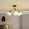 Loftlampe Miranda, 3 lyskilder, messing