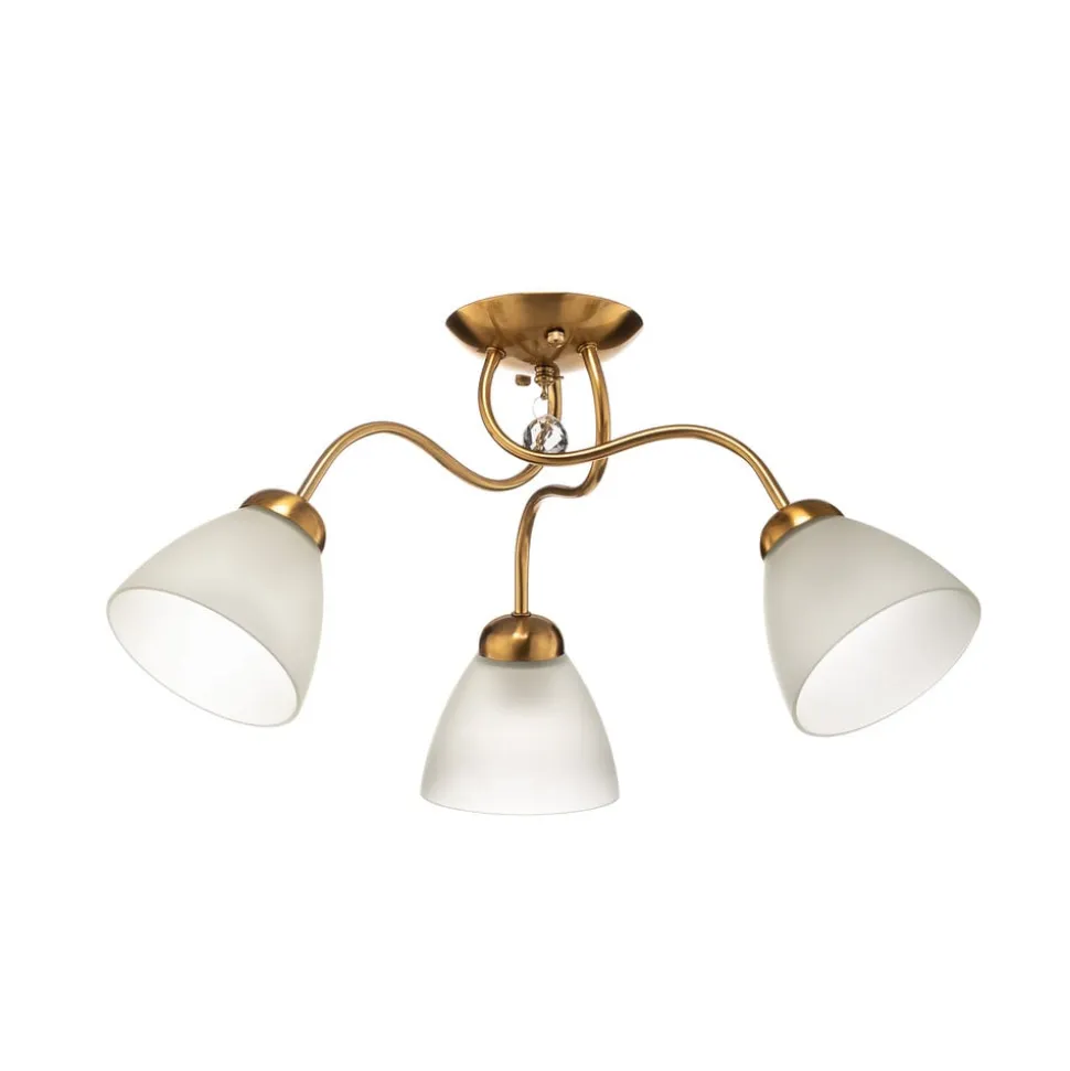 Loftlampe Miranda, 3 lyskilder, messing