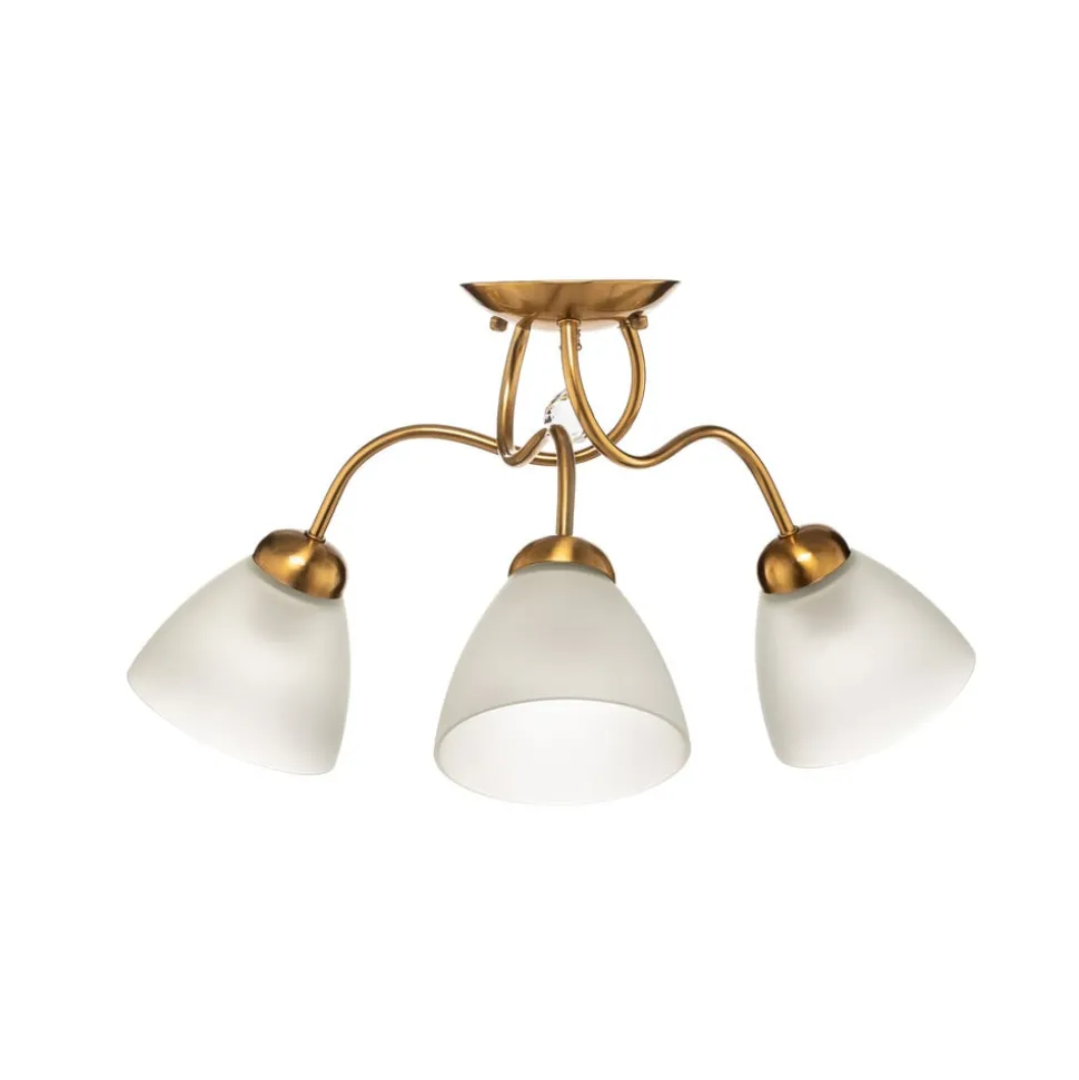 Loftlampe Miranda, 3 lyskilder, messing