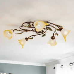 Loftlampe Miranda med 5 lyskilder, bronze