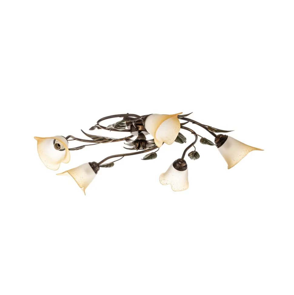 Loftlampe Miranda med 5 lyskilder, bronze