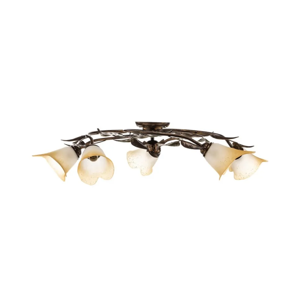 Loftlampe Miranda med 5 lyskilder, bronze