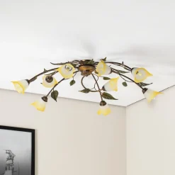 Loftlampe Miranda med 9 lyskilder, bronze