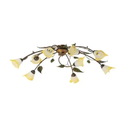 Loftlampe Miranda med 9 lyskilder, bronze