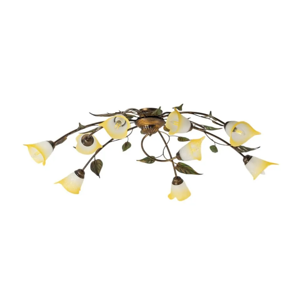 Loftlampe Miranda med 9 lyskilder, bronze