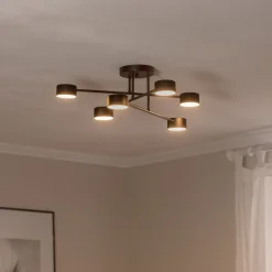 Loftlampe Modus 6, stål, 6 lyskilder, GX53, sort
