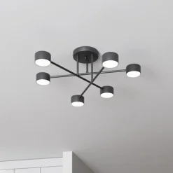 Loftlampe Modus 6, stål, 6 lyskilder, GX53, sort