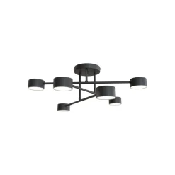 Loftlampe Modus 6, stål, 6 lyskilder, GX53, sort
