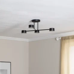 Loftlampe Modus 4, stål, 4 lyskilder, GX53, sort